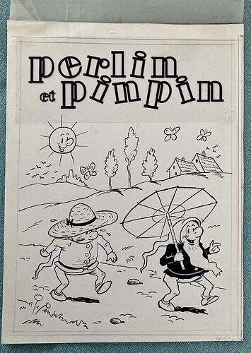 Planches originales de Jean Dupin pour le n°30 de Perlin et Pinpin de 1957 (2)