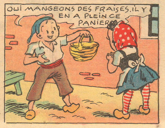 Fripounet et Marisette  1949 - n°22 - bande 1 case 2- 29 mai 1949 - page 8