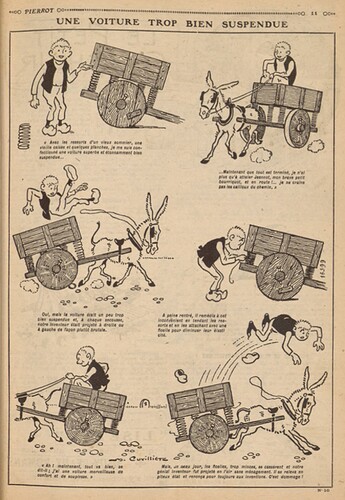 Pierrot 1926 - n°10 - page 11 - Une voiture trop bien suspendue - 28 février 1926
