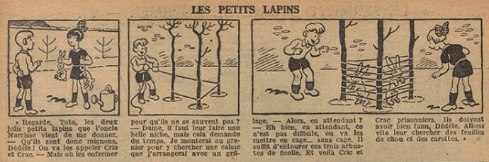 Fillette 1934 - n°1366 - page 15 - Les petits lapins - 27 mai 1934