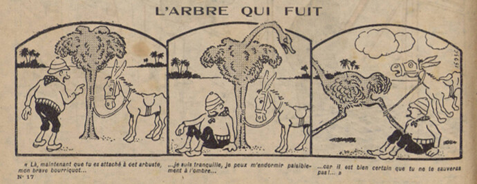 Pierrot 1926 - n°17 - page 2 - L'arbre qui fuit - 18 avril 1926