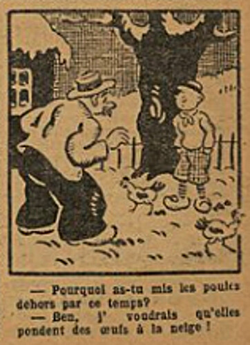 Fillette 1929 - n°1088 - page 5 - Pourquoi as-tu mis les poules dehors par ce temps - 27 janvier 1929