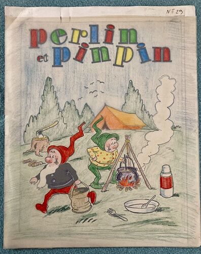 Planches originales de Jean Dupin pour le n°29 de Perlin et Pinpin de 1957 (1)