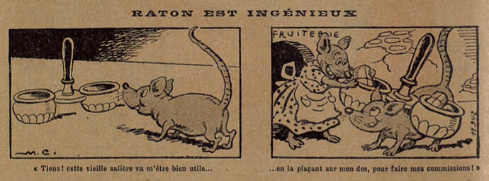 Lisette 1935 - n°4 - page 2 - Raton est ingénieux - 27 janvier 1935