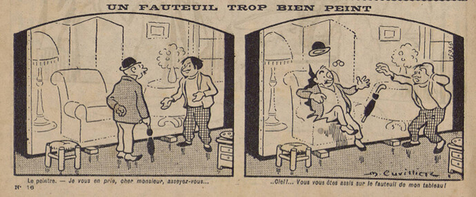 Pierrot 1926 - n°16 - page 2 - Un fauteuil trop bien peint - 11 avril 1926