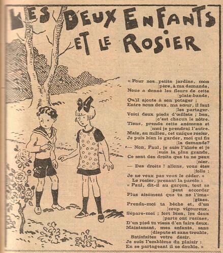 Fillette 1928 - n°1066 - page 3 - Les deux enfants et le rosier - 26 août 1928