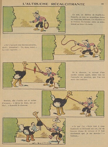 Guignol 1934 - n°37 - page 33 - L'autruche récalcitrante - 16 septembre 1934