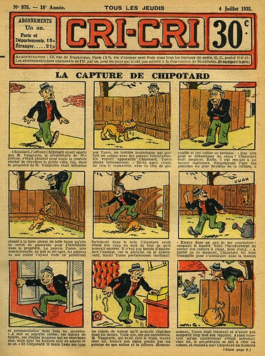 Cri-Cri 1935 - n°875 - page 1 - La capture de CHIPOTARD - 4 juillet 1935