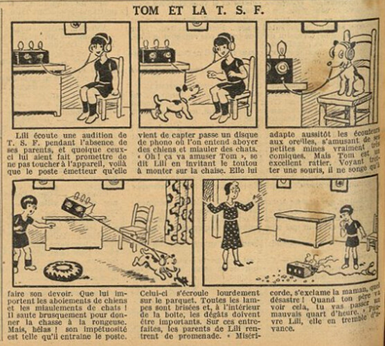 Fillette 1936 - n°1467 - page 6 - TOM et la T.S.F. - 3 mai 1936