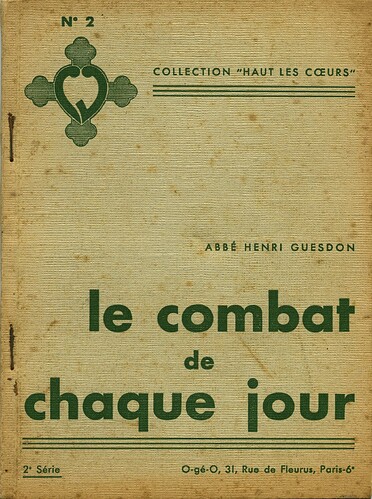 Collection Haut les coeurs - 1936 - 2ème série - couverture - Le combat de chaque jour - Abbé Henri GUESDON