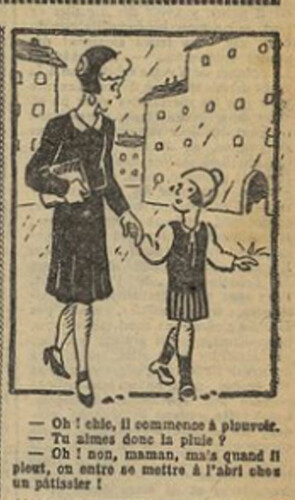 Fillette 1931 - n°1199 - page 11 - Oh ! chic, il commence à pleuvoir - 15 mars 1931