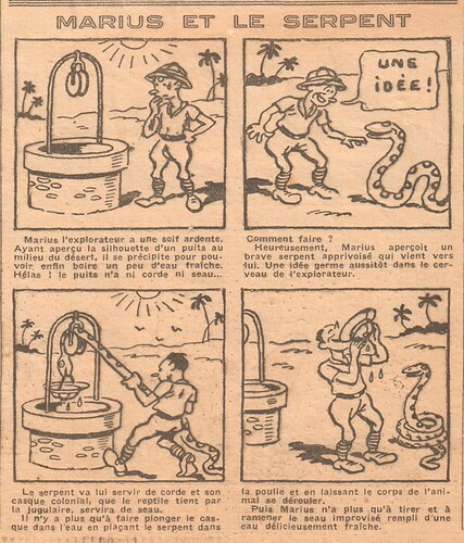 Coeurs Vaillants 1934 - n°45 - page 2 - Marius et le serpent - 4 novembre 1934