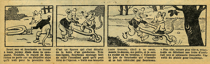 Fillette 1933 - n°1318 - page 11 - Souriceau et Souricette se livrent à leurs joyeux ébats - 25 juin 1933