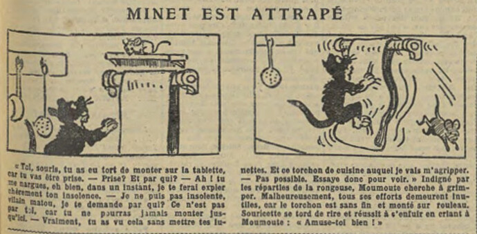 Fillette 1931 - n°1193 - page 13 - Minet est attrapé - 1er février 1931 (Cuvillier possible)