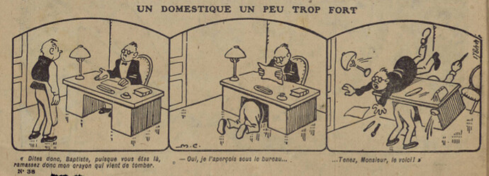 Pierrot 1926 - n°38 - page 2 - Un domestique un peu trop fort - 12 septembre 1926