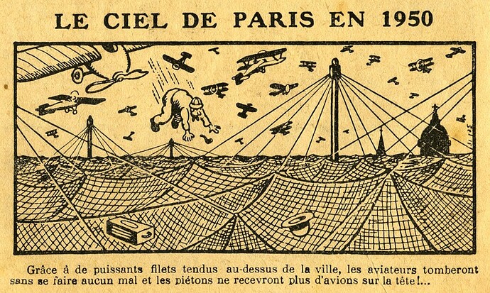 Almanach Pierrot 1930 - page 8 - Le ciel de Paris en 1950