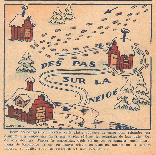 Coeurs Vaillants 1943 - n°44 - page 1 - Des pas sur la neige - 31 octobre 1943