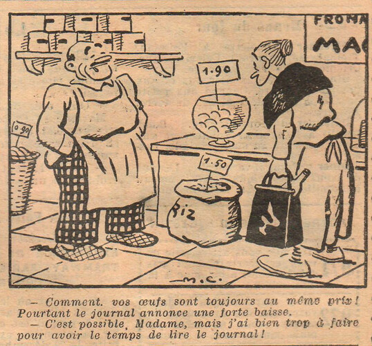 Almanach National 1933 - 64 - mardi 19 décembre 1933 - Comment vos oeufs sont toujours au même prix