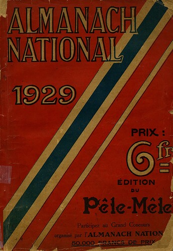 Almanach National 1929 - 0 - Couverture