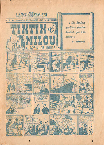 Tintin et Milou -la Voix de l'Ouest  1945 - n°6 - oage 1
