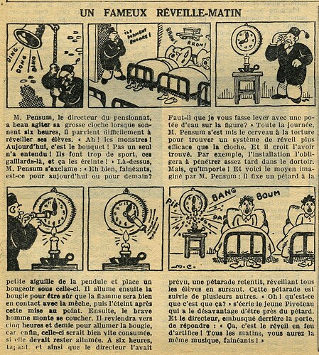 Cri-Cri 1935 - n°860 - page 14 - Un fameux réveille-matin - 21 mars 1935