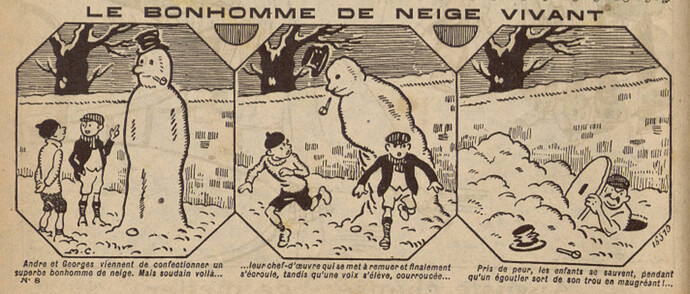 Pierrot 1926 - n°8 - page 2 - Le bonhomme de neige vivant - 14 février 1926