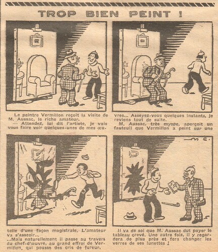 Coeurs Vaillants 1933 - n°39 - page 2 - Trop bien peint ! - 24 septembre 1933