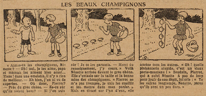 Fillette 1927 - n°1003 - page 13 - Les beaux champignons - 12 juin 1927