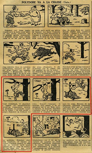 Le Petit Illustré 1934 - n°1564 - page 2 - Polydore va à la chasse - 30 septembre 1934 (gag 9 encadré)