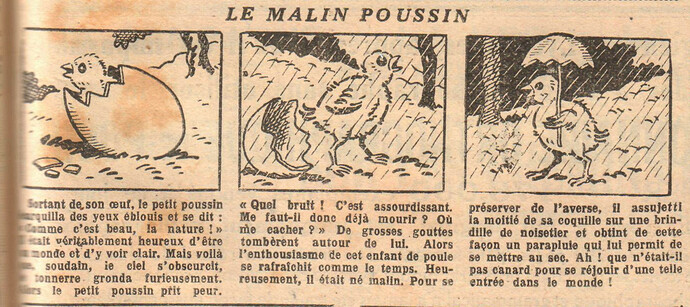 Fillette 1928 - n°1077 - page 13 - Le malin poussin - 11 novembre 1928