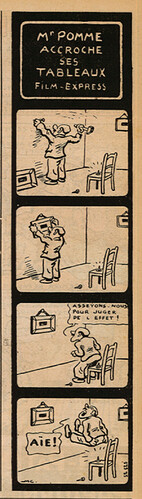 Pierrot 1939 - n°38 - page 7 - Mr Pomme accroche ses tableaux - Film Express - 17 septembre 1939