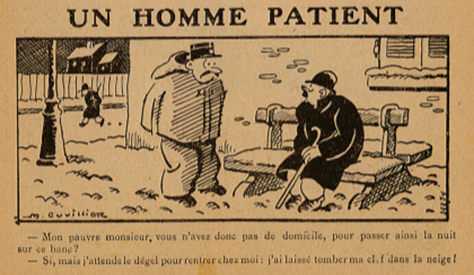 Almanach Pierrot 1931 - page 11 - Un homme patient