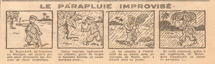 Coeurs Vaillants 1934 - n°14 - page 2 - Le parapluie improvisé - 1er avril 1934