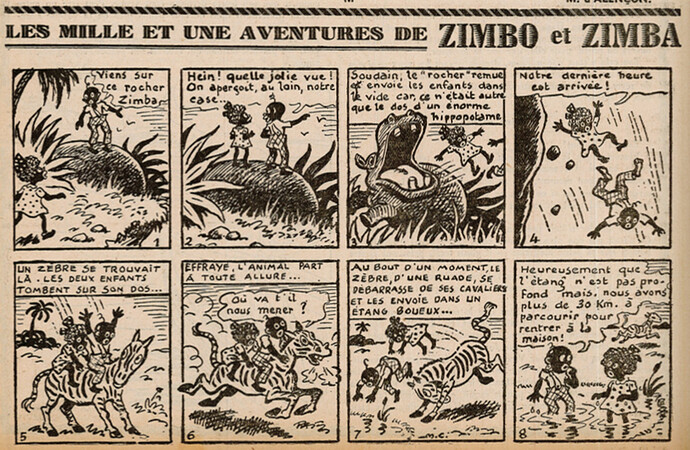 Ames Vaillantes 1939 - n°51 - page 6 - Les mille et une aventures de Zimbo et Zimba - 22 décembre 1939