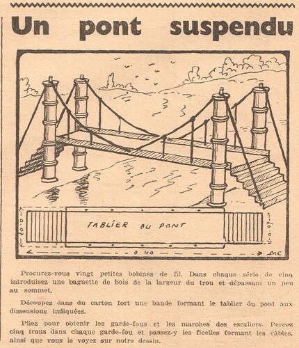 Coeurs Vaillants 1938 - n°40 - Un pont suspendu - 2 octobre 1938 - page 7