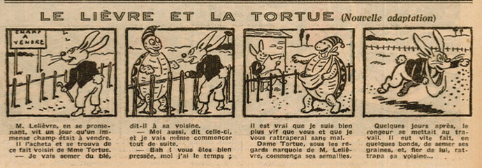Coeurs Vaillants 1934 - n°1 - page 2 - Le lièvre et la tortue - 1er janvier 1934