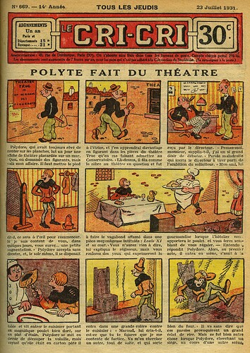 Cri-Cri 1931 - n°669 - page 1 - Polyte fait du théâtre - 23 juillet 1931