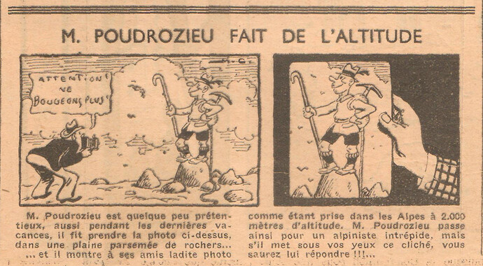 Coeurs Vaillants 1936 - n°19 - page 11 - M. Poudrozieu fait de l'altitude - 10 mai 1936