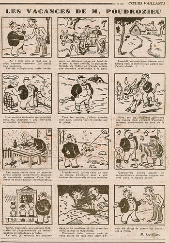 Coeurs Vaillants 1932 - n°40 - page 8 - Les vacances de M. POUDROZIEU - 2 octobre 1932