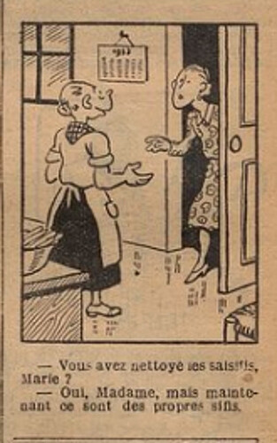 Fillette 1934 - n°1350 - page 4 - Vous avez nettoyé les salsifis Marie - 4 février 1934