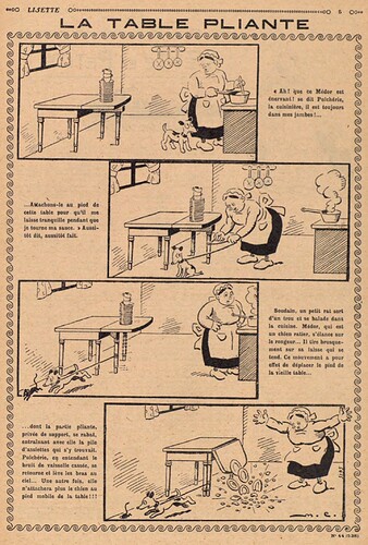 Lisette 1931 - n°44 - page 5 - La table pliante - 1er novembre 1931