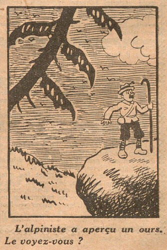 Coeurs Vaillants 1932 - n°25 - Page 3 - Dévinette - L'alipiniste a aperçu un ours - 19 juin 1932