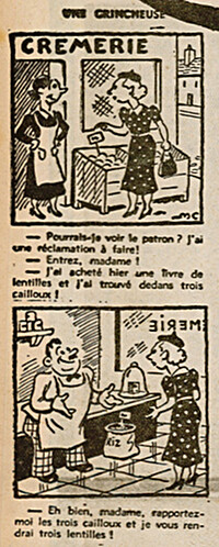 Ames Vaillantes 1939 - n°14 - page 8 - Une grincheuse - 6 avril 1939