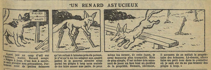 Fillette 1931 - n°1193 - page 11 - Un renard astucieux - 1er février 1931