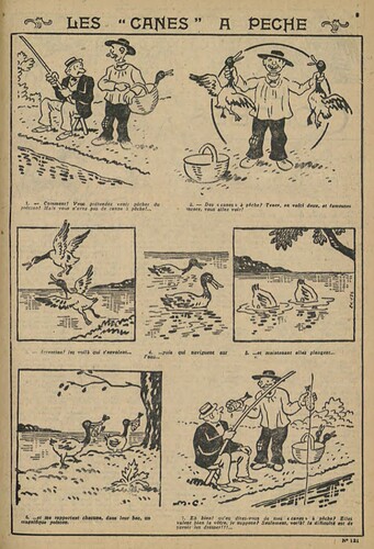 Pierrot 1928 - n°121 - page 5 - Les canes à pêche - 15 avril 1928