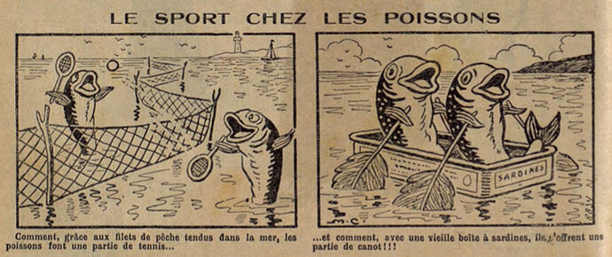 Lisette 1933 - n°48 - page 2 - Le sport  chez les poissons  - 26 septembre 1933