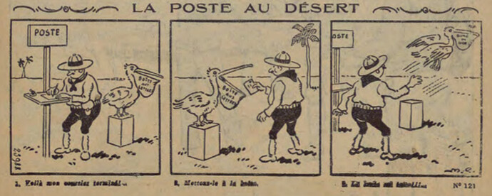 Pierrot 1927 - n°89 - page 5 - La poste au désert - 4 septembre 1927