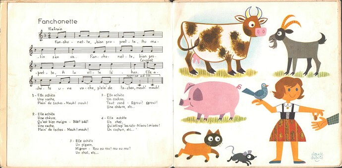 Disque - Les chansons de Perlin et Pinpin - 1965 - livret pages 4 et 5