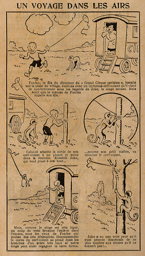 Almanach Pierrot 1929 - page 111 - Un voyage dans les airs