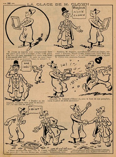 Almanach Guignol 1936 - page 22 - La glace de M. Clown